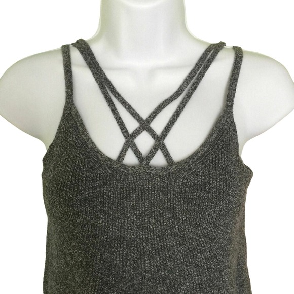 American Eagle Outfitters Soft Warm Gray Knit Tank Top Women Size S Petite - Picture 2 of 7